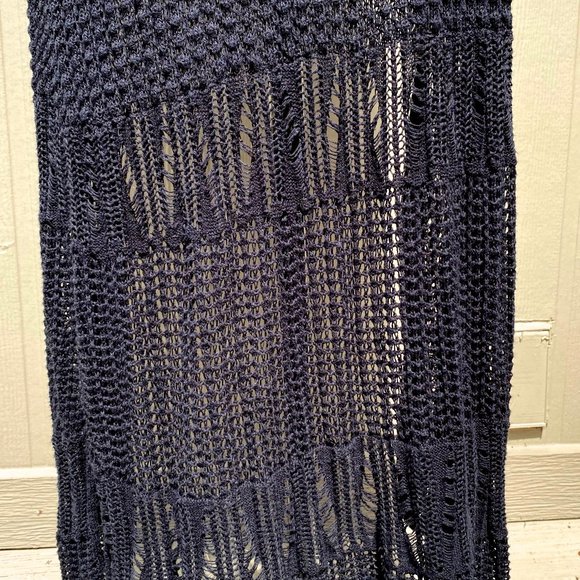 Vintage Open Crochet Boho Long Sweater Vest Cardigan - Picture 10 of 10